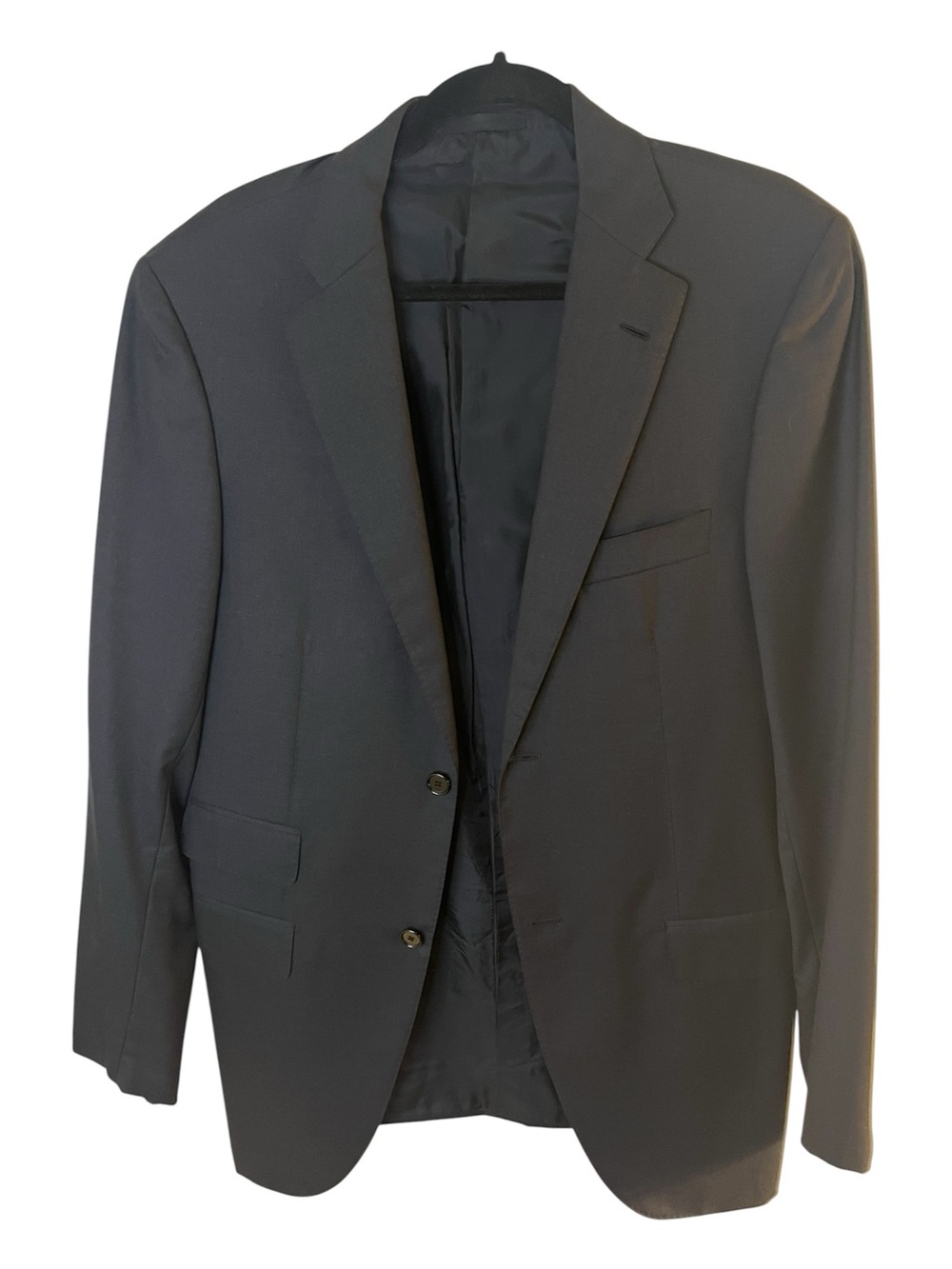 Italian 100% Wool Men's Black Two-Button Suit Jacket & Pants 40/34